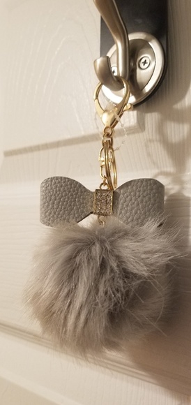 Brand New pompom key chain with rhinestones. - Picture 3 of 4